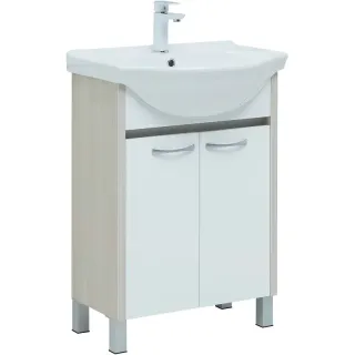 Тумба под раковину Aquanet Донна 273996 60 см белый глянец/белый дуб